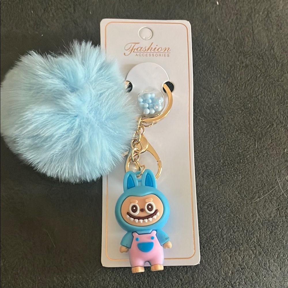 Labubu Blue and Pink Keychain Toy